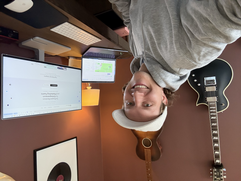 Joonas Rotko at his desk in Helsinki
