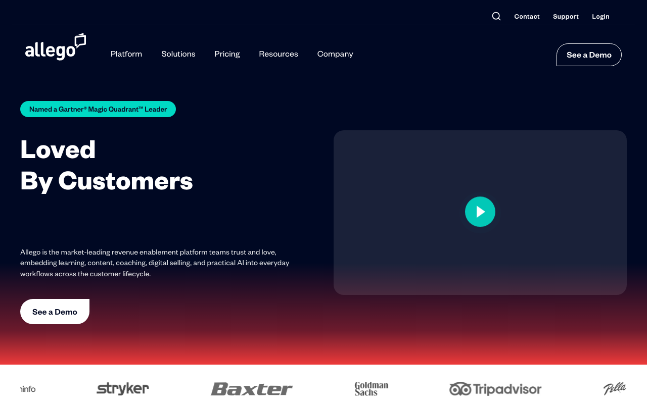 Allego product screenshot