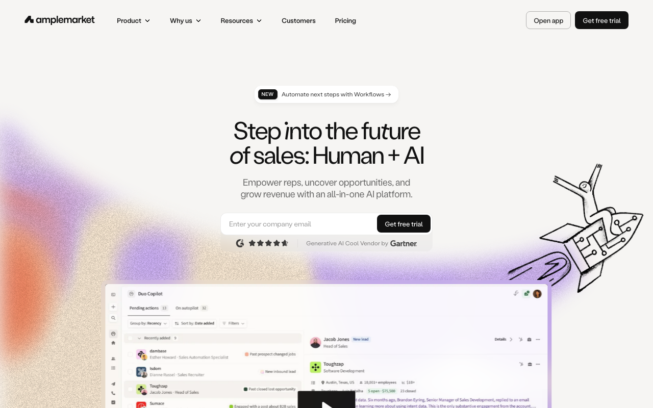 Amplemarket product screenshot