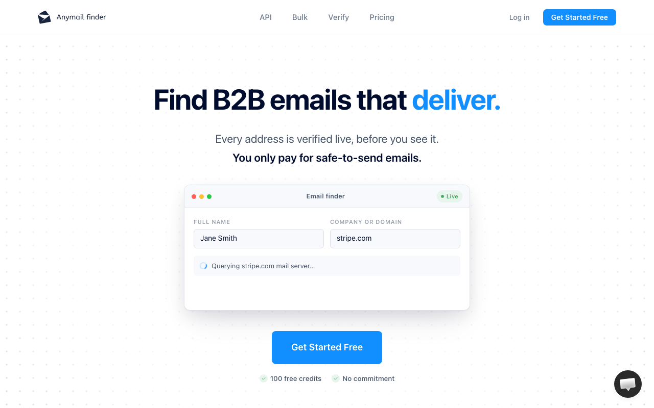 Anymail Finder product screenshot