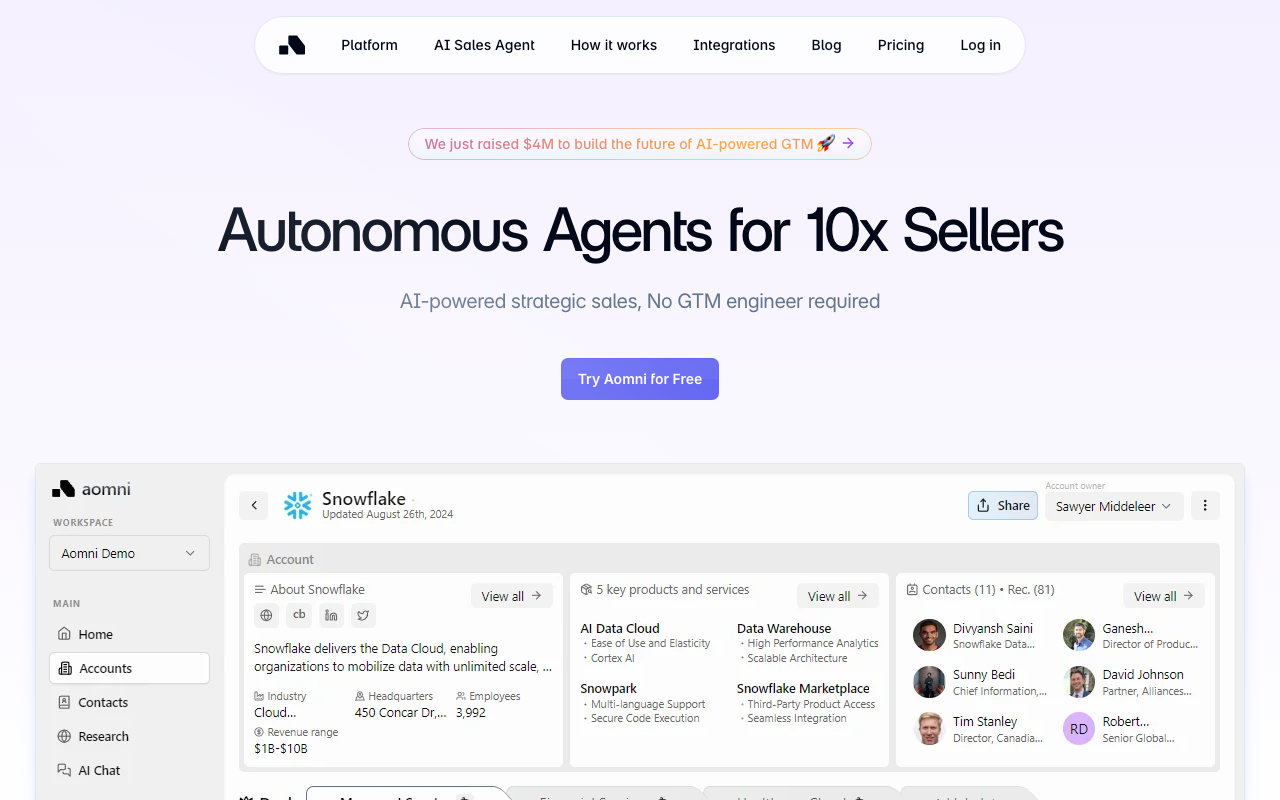 Aomni product screenshot