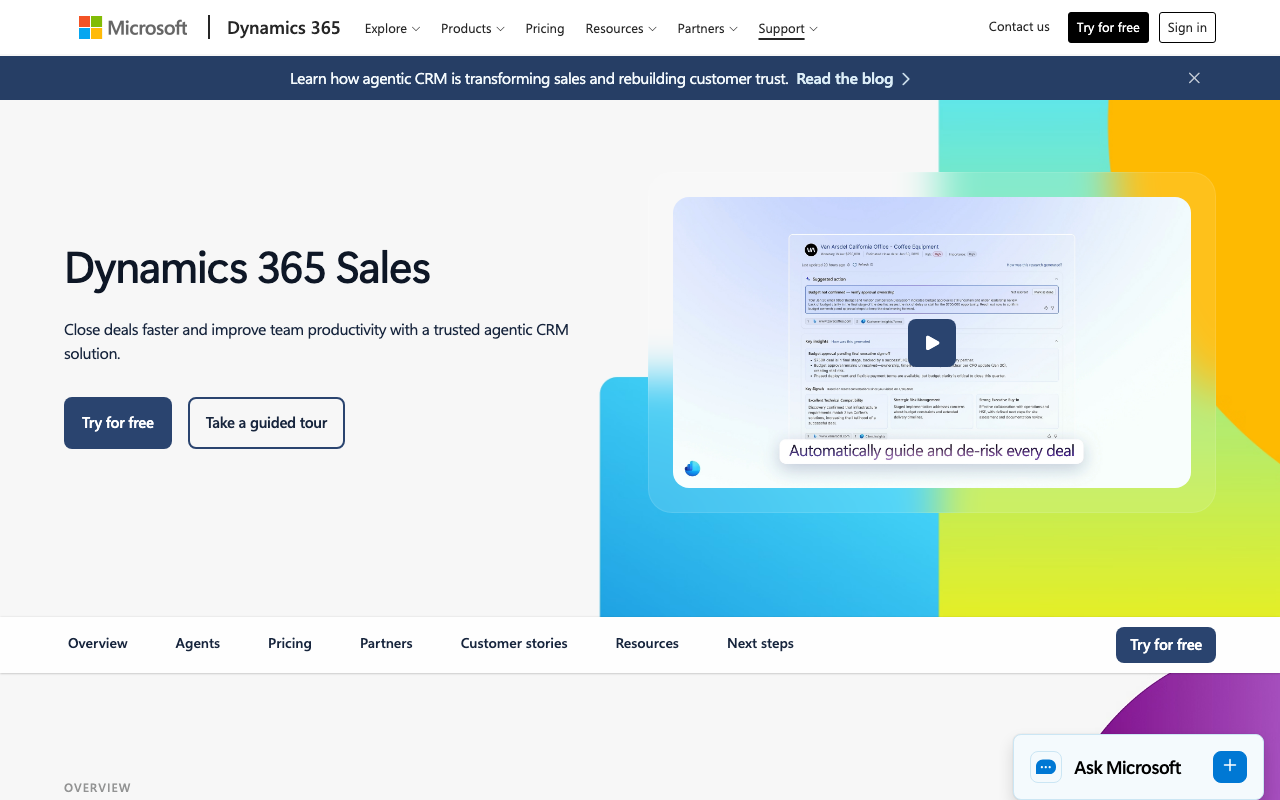 Microsoft Dynamics 365 Sales product screenshot