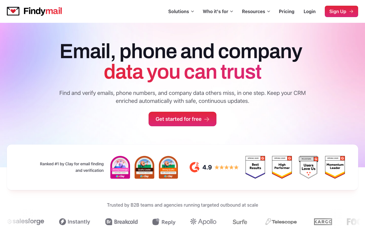 Findymail product screenshot