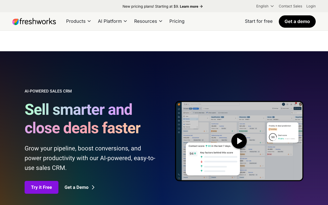 Freshsales product screenshot