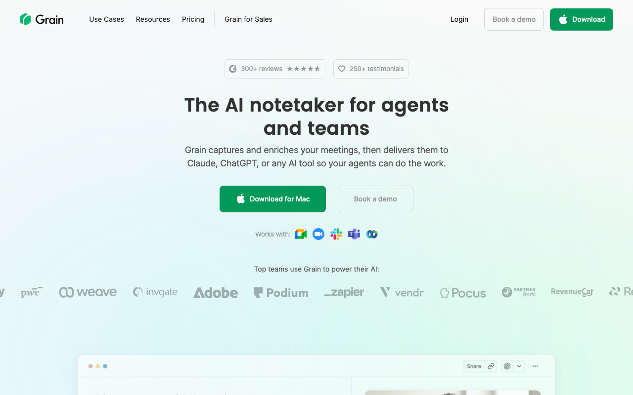 Grain product screenshot
