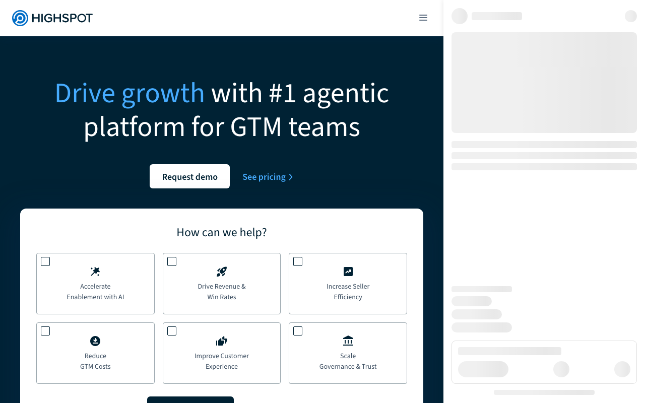 Highspot product screenshot