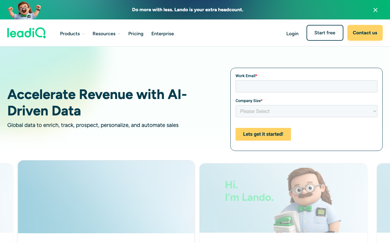 LeadIQ product screenshot