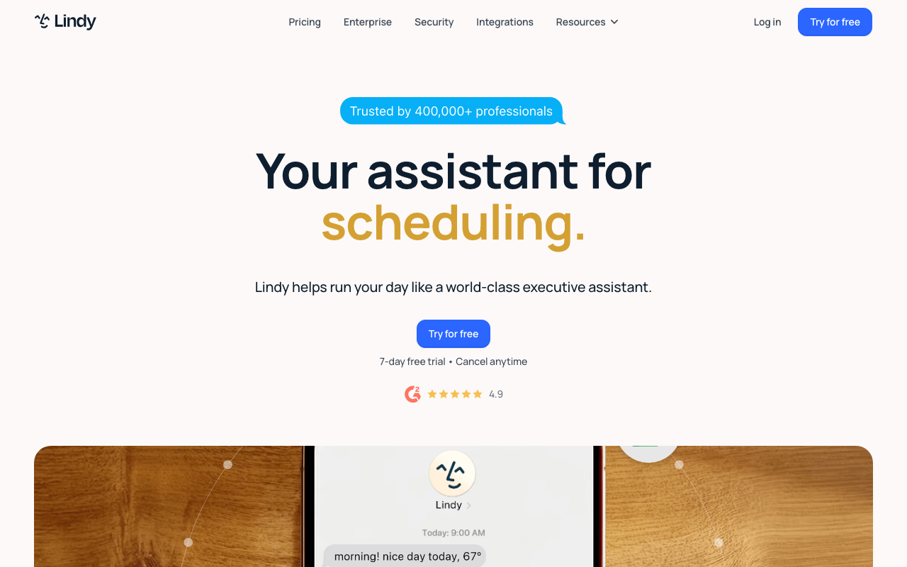 Lindy product screenshot