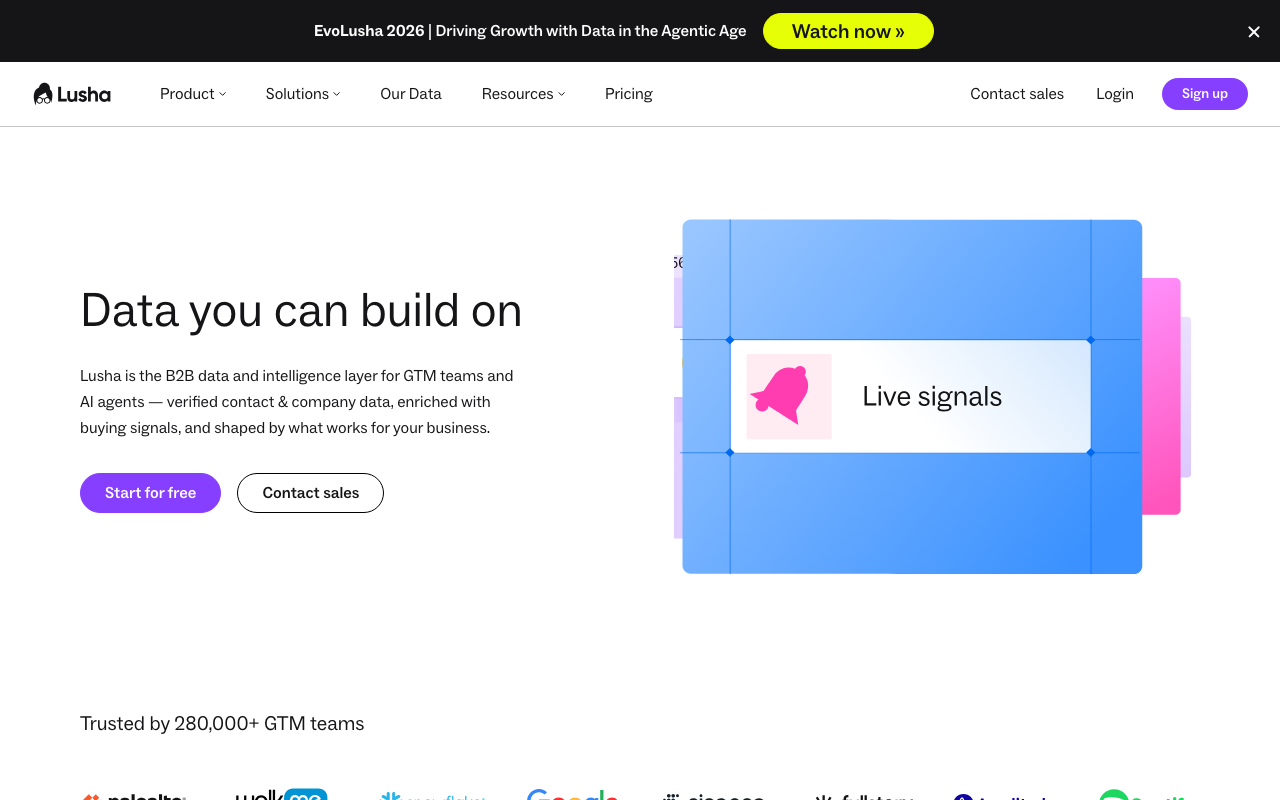 Lusha product screenshot