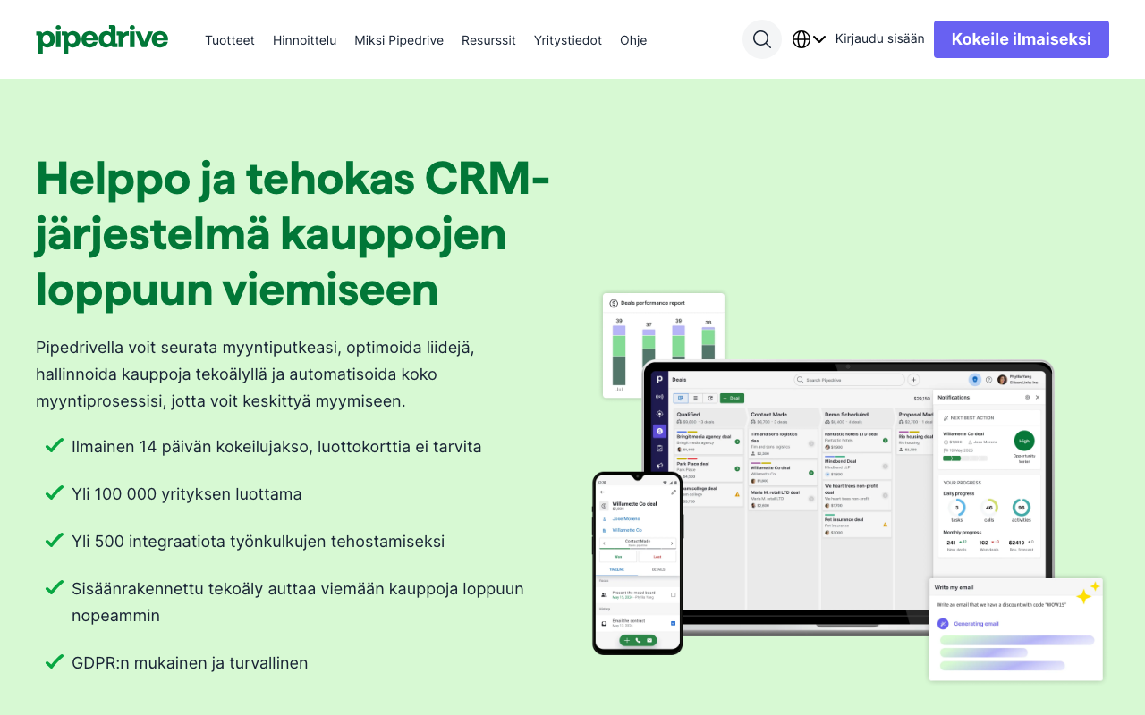 Pipedrive product screenshot