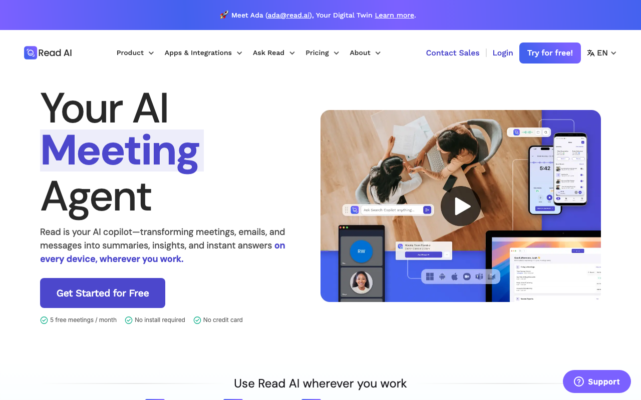 Read.ai product screenshot