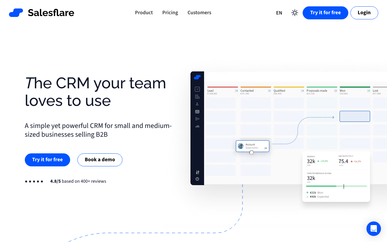 Salesflare product screenshot