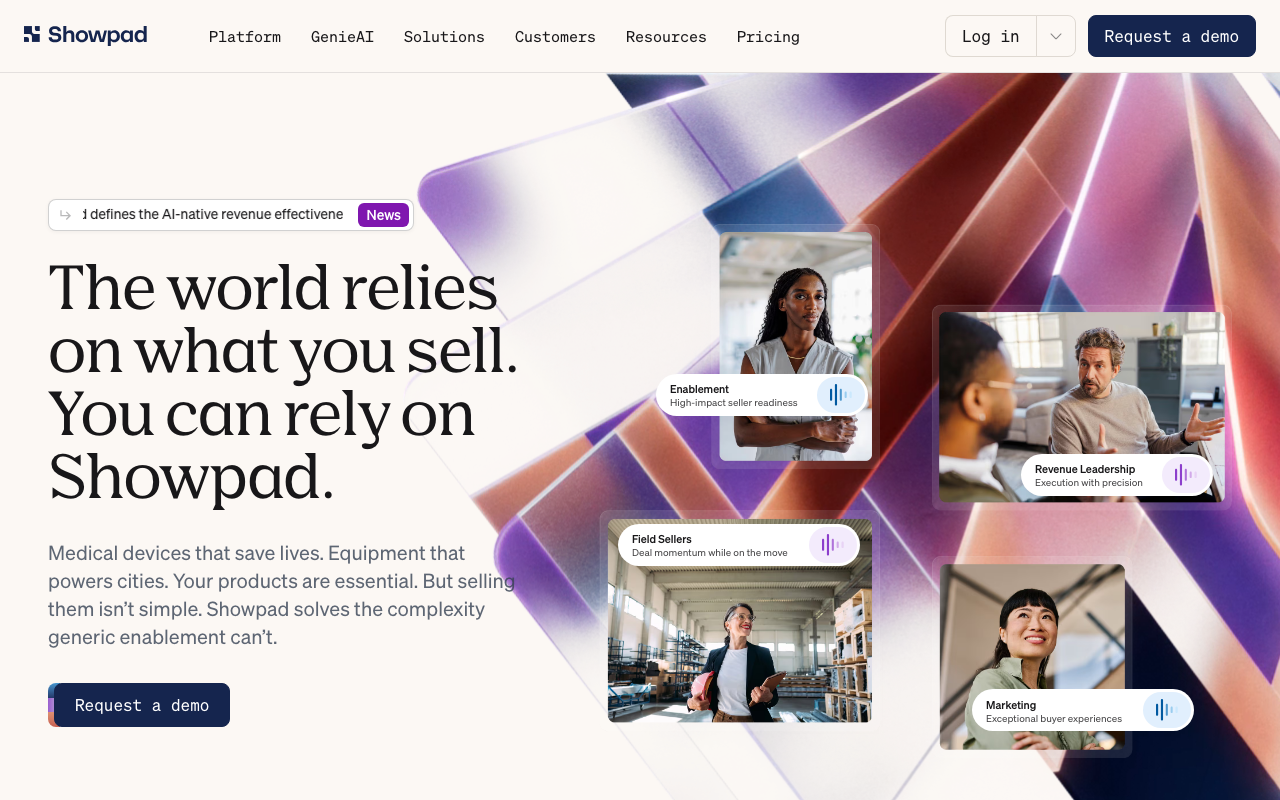 Showpad product screenshot