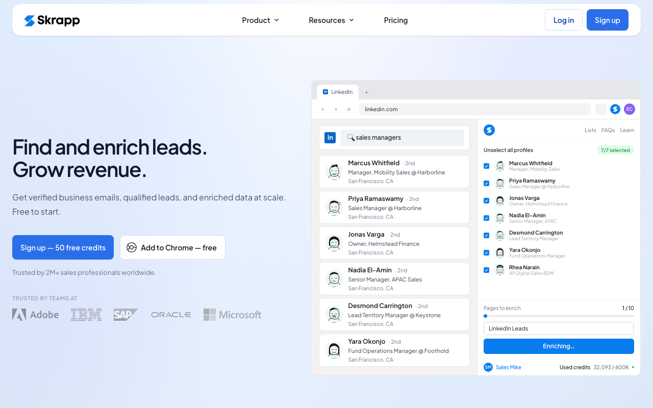 Skrapp.io product screenshot