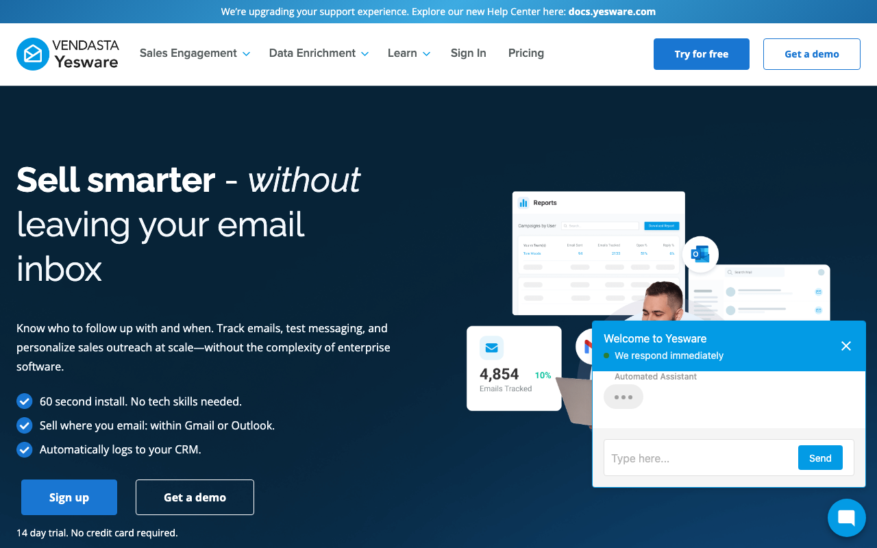 Yesware product screenshot